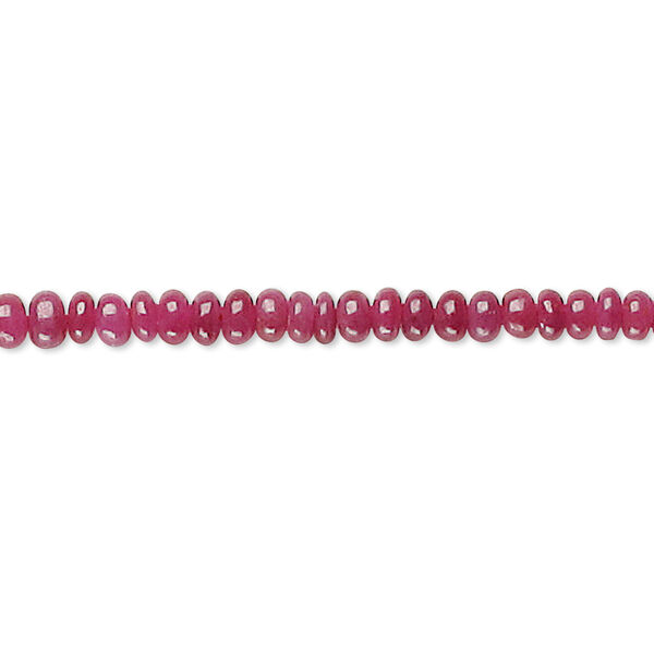 Ruby 1pkg1, hand-cut rondelle bead 15.5-16 inch graduated 3x2mm-4x3mm image number 0