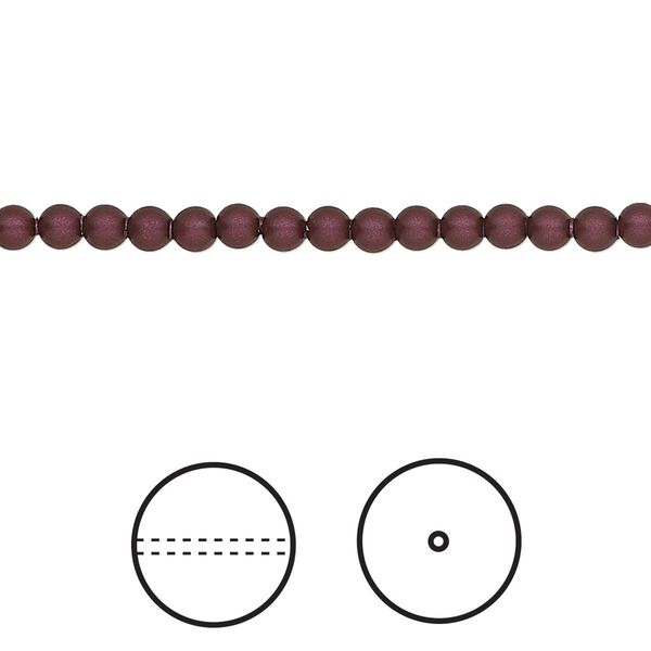 Pearl 1000pk elderberry, Swarovski® 3mm round 5810 image number 0