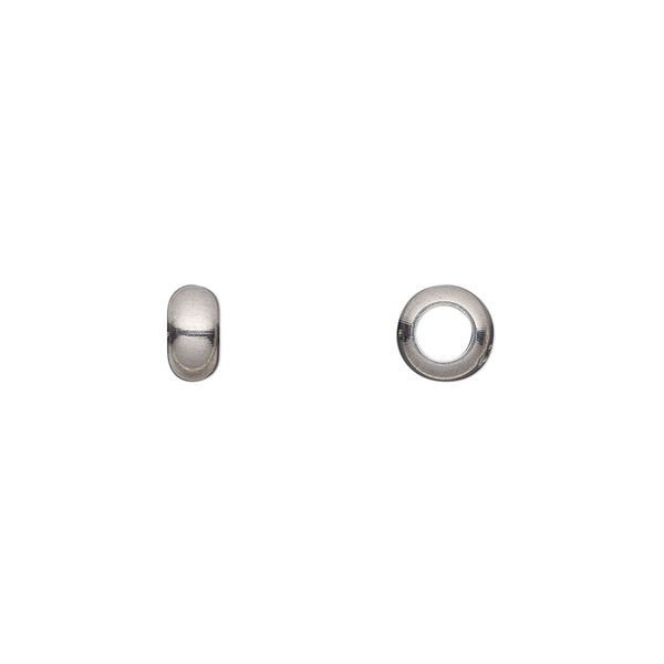 Bead, stainless steel, 6.5x3.5mm rondelle. Sold per pkg of 100. image number 0