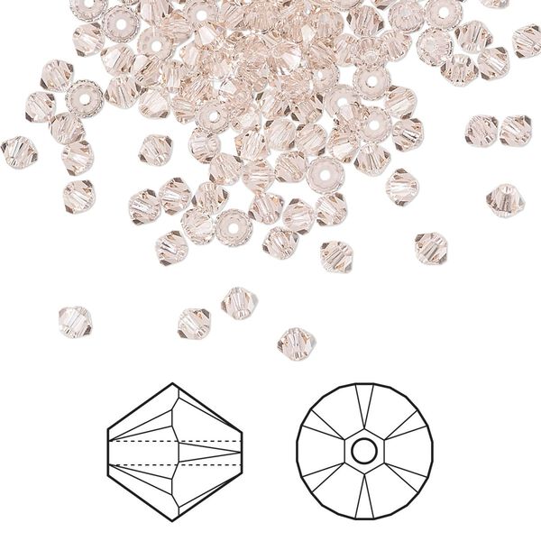 Bead 1440pk vintage rose, Swarovski® 3mm XILION bicone 5328 image number 0
