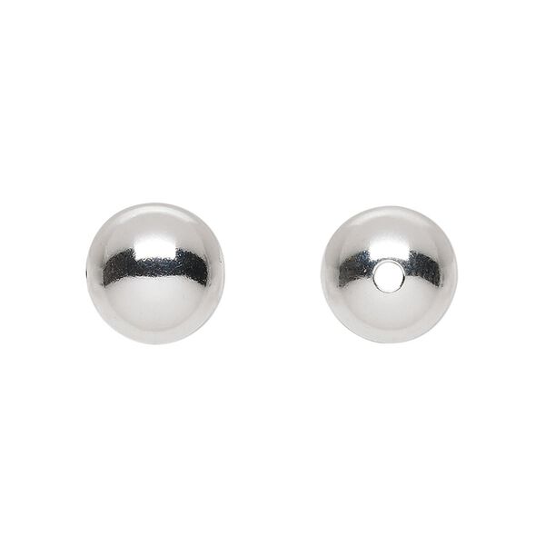 Bead, sterling silver, 11mm seamless round. Sold per pkg of 10. image number 0