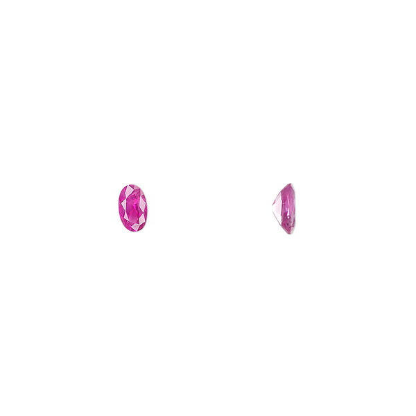 Ruby 1pkg1, hand-cut faceted oval gem A grade, 5x3mm image number 0