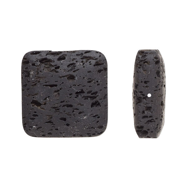 Lava rock 1pkg2, square bead 20mm image number 0