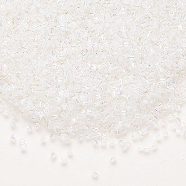 Seed bead, Delica®, glass, pkg/250g, #15 round, translucent rainbow opal (DBS-0222). image number 0