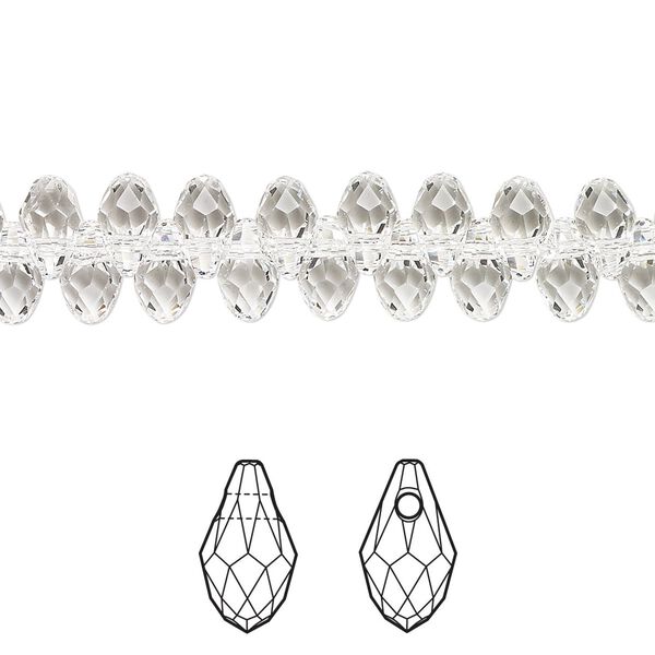 Briolette 48pk crystal, Crystal Passions® 7x4mm pendant drop 6007 image number 0