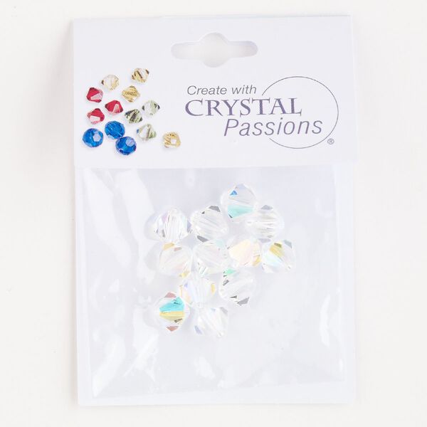 Bead 12pk crystal AB, Crystal Passions® 8mm bicone 5301 image number 0