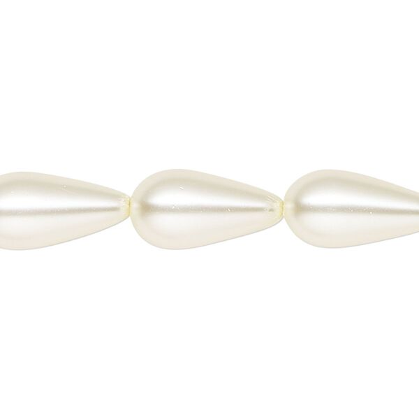 Pearl 1pk cream, Celestial Crystal® 15x8mm teardrop 15.5-16 inch image number 0