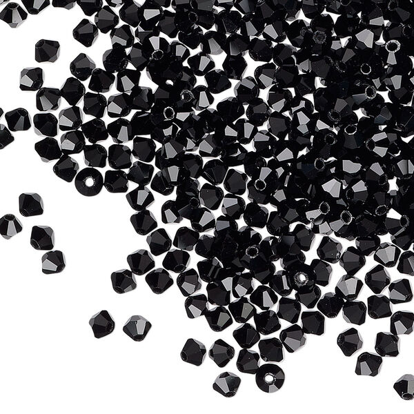 Bead 48pk jet, Preciosa Czech crystal 3mm bicone image number 0