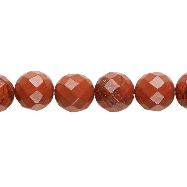 Red jasper 1pkg1, faceted round bead natural 15.5-16 inch 10mm image number 0