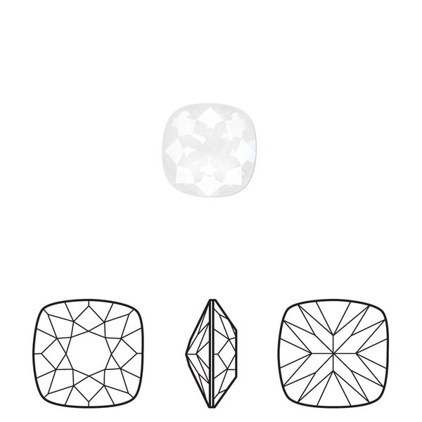 Fancy stone 2pk crystal electric white ignite LacquerPRO, Crystal Passions® 10mm cushion 4470 image number 0