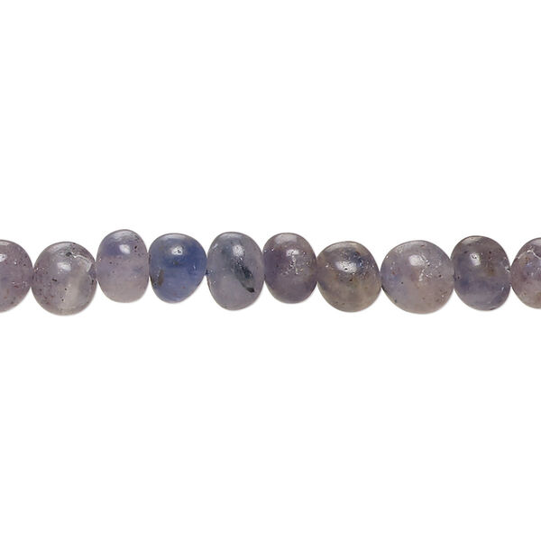 Iolite 1pkg1, hand-cut pebble bead 14 inch small image number 0