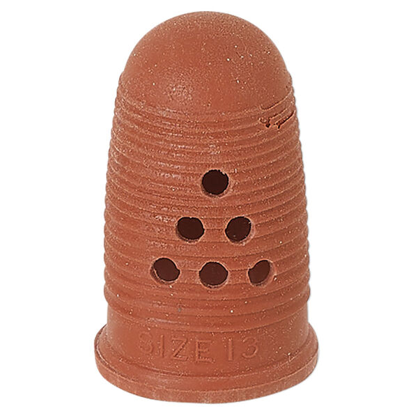 Finger guard, rubber, brick red, size 13, 1-7/16 x 3/4-inches. Sold individually. image number 0