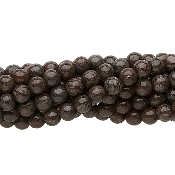 Brown snowflake jasper 1pkg10, round bead natural 15.5-16 inch 4mm image number 0