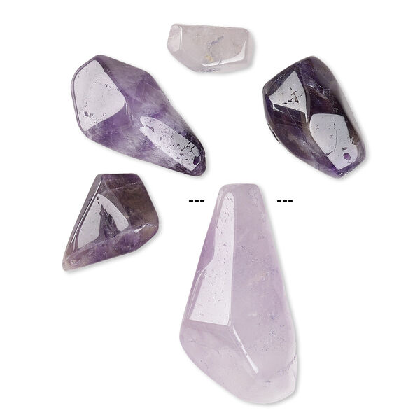 Amethyst / banded amethyst 1pkg5, faceted nugget drop mix extra-large image number 0