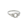 Ring, Sure-Set™, sterling silver, two-leaf band with 8x6mm 4-prong oval setting, size 7. Sold individually. image number 0