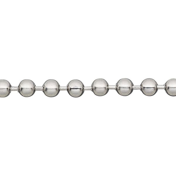 Chain, Almost Jewelry™, stainless steel, 4.5mm ball. Sold per pkg of 5 feet. image number 0
