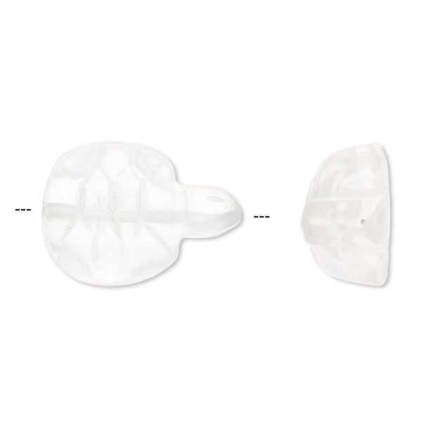 Quartz crystal 1pkg1, hand-cut carved turtle bead natural 23x15mm image number 0