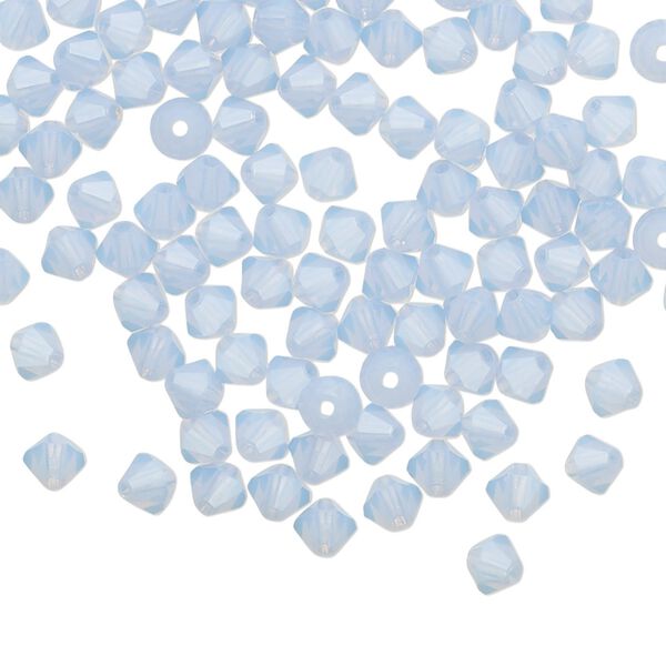 Bead 144pk light sapphire opal, Preciosa Czech crystal 4mm bicone image number 0