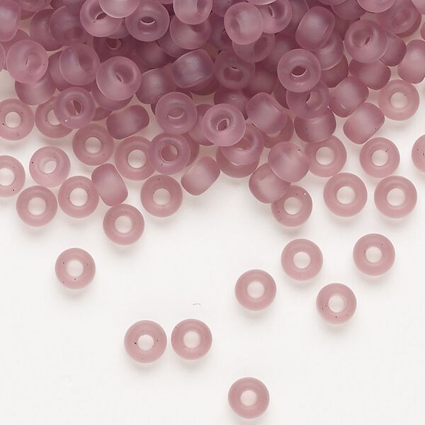 Seed bead, Miyuki, glass, pkg/250g, #6 rocaille, translucent matte smoky amethyst (RR-142F). image number 0