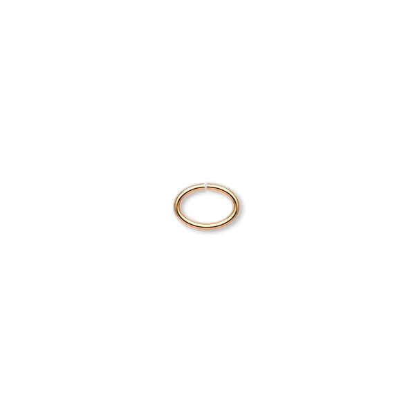 Jump ring, gold-plated brass, 7x5mm oval, 5.5x3.7mm inside diameter, 20 gauge. Sold per pkg of 100. image number 0