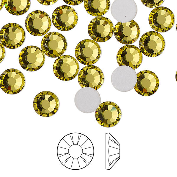 Flat back 24pk acid yellow foil back, Preciosa MAXIMA Czech crystal rhinestone 6.3-6.5mm chaton rose round SS30 image number 0