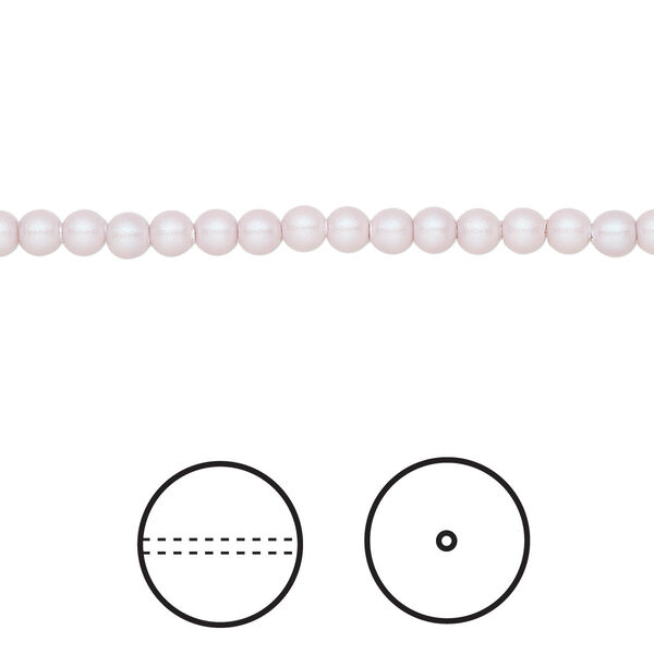 Pearl 1000pk iridescent dreamy rose, Swarovski® 3mm round 5810 image number 0