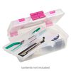 Tote, Plano® Creative Options, plastic, clear and pink, 13 x 7-1/2 x 5 inches. Sold individually. image number 0