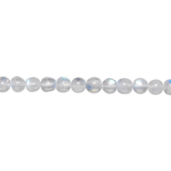 Rainbow moonstone 1pkg1, hand-cut round bead natural C grade, 15.5-16 inch 4mm image number 0
