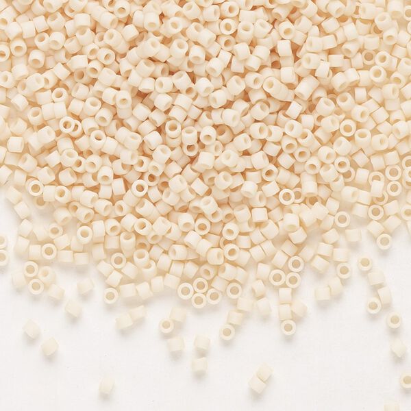 Seed bead, Delica®, glass, pkg/250g, #11 round, opaque matte glazed luster antique beige (DB-0353). image number 0