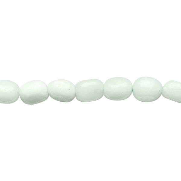 Amazonite 1pkg1, pebble bead natural 15.5-16 inch small image number 0