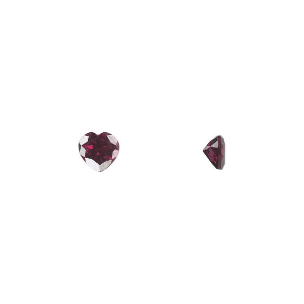 Rhodolite garnet 1pkg1, hand-cut faceted heart gem natural 5mm image number 0