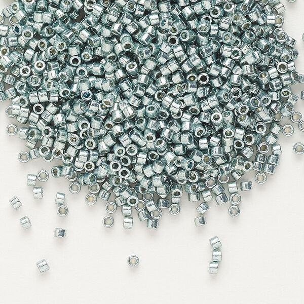 Seed bead, Delica®, glass, pkg/250g, #11 round, Duracoat® opaque galvanized seafoam (DB-1846). image number 0