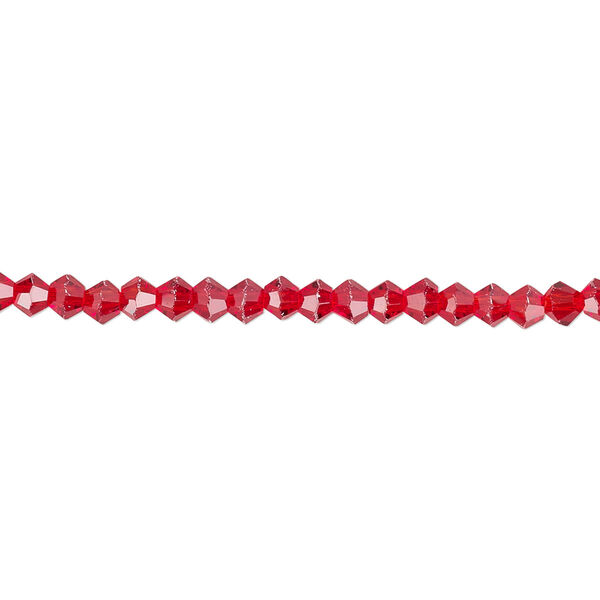 Bead 1pk 16 facets transparent red, Celestial Crystal® 3mm bicone 15.5-16 inch image number 0