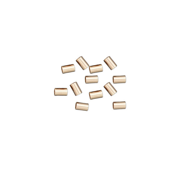 Crimp, 14Kt rose gold-filled, 3x2mm tube, 1.4mm inside diameter. Sold per pkg of 10. image number 0