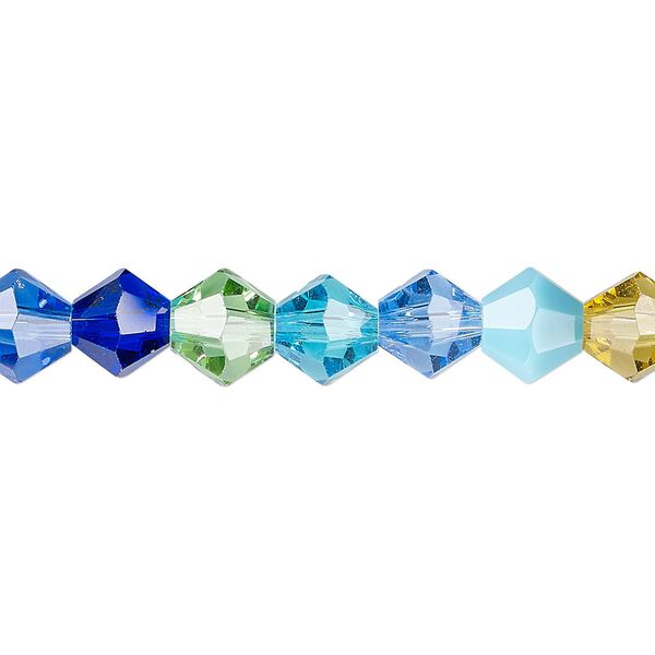 Bead 1pk opaque to transparent mixed colors, Celestial Crystal® 8mm bicone 15.5-16 inch image number 0