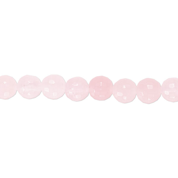 Rose quartz 1pkg1, tumbled faceted round bead natural B grade, 15.5-16 inch 6mm image number 0
