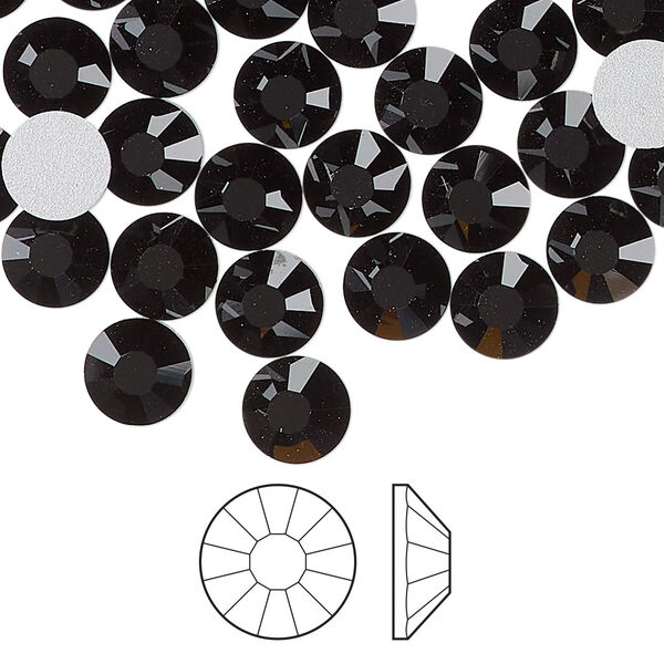 Flat back 288pk jet foil back, Preciosa Viva 12® Czech crystal rhinestone 7-7.3mm chaton rose round SS34 image number 0