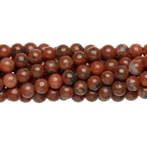 Red sesame jasper 1pkg10, round bead natural 15.5-16 inch 4mm image number 0