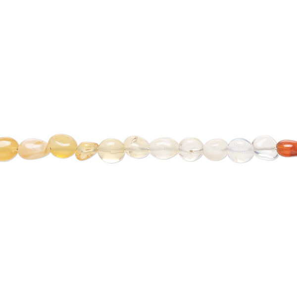 Fire opal 1pkg1, hand-cut pebble bead natural 8 inch small image number 0