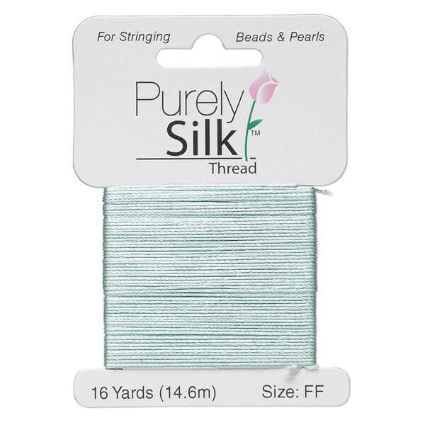 Thread, Purely Silk™, pale green, size FF. Sold per 16-yard card. image number 0