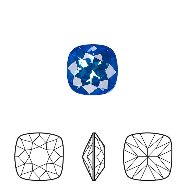 Fancy stone 72pk crystal royal blue DeLite, Swarovski® 12mm cushion 4470 image number 0
