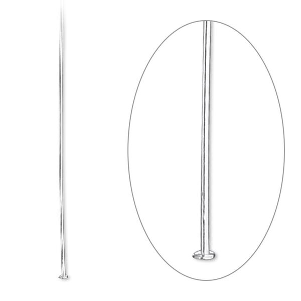 Head pin, sterling silver-filled, 2 inches, 24 gauge. Sold per pkg of 10. image number 0