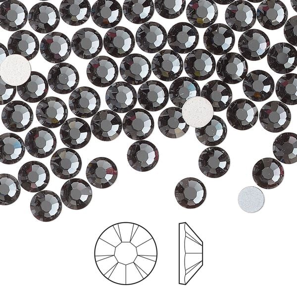 Flat back 1440pk light graphite foil back, Preciosa MAXIMA Czech crystal hotfix rhinestone 4.6-4.8mm chaton rose round SS20 image number 0