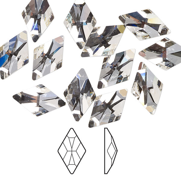 Flat back 12pk crystal foil back, Crystal Passions® 13x8mm rhombus 2709 image number 0