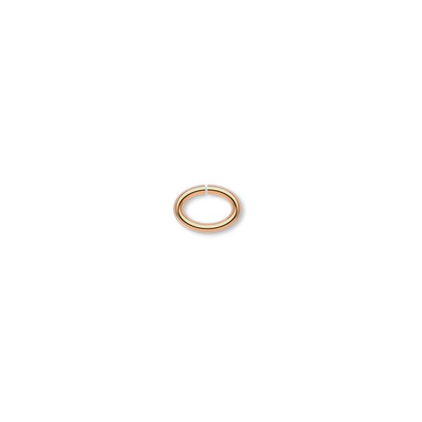Jump ring, gold-plated brass, 7x5mm oval, 5.5x3.2mm inside diameter, 18 gauge. Sold per pkg of 500. image number 0