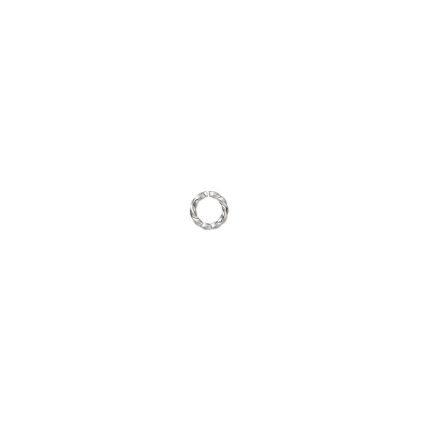 Jump ring, stainless steel, 8mm twisted round, 5.3mm inside diameter, 16 gauge. Sold per pkg of 50. image number 0