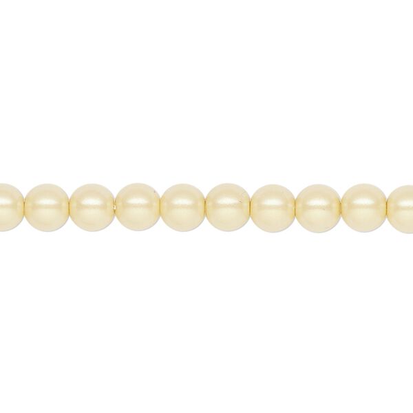 Pearl 500pk pearlescent yellow, Preciosa Czech crystal 5mm round image number 0