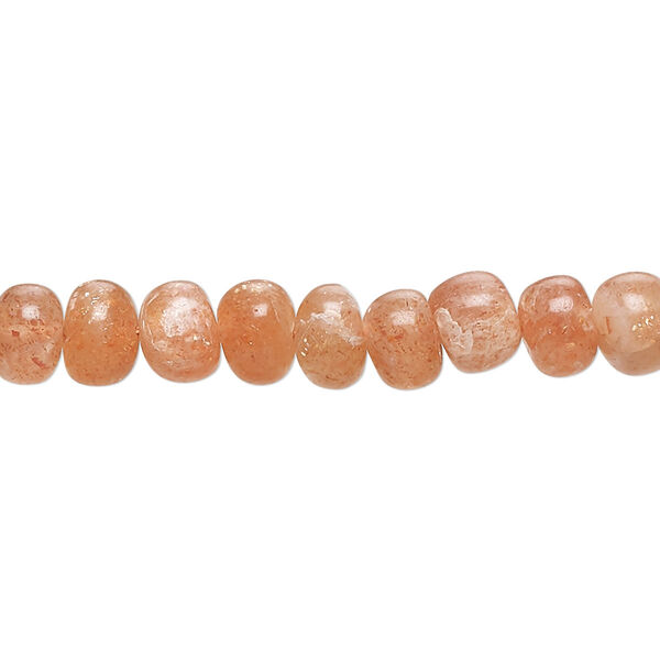 Sunstone 1pkg1, hand-cut rondelle bead natural 14 inch 6x4mm-8x6mm image number 0