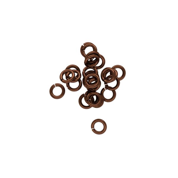 Jump ring, niobium, bronze, 4mm round, 2.4mm inside diameter, 20 gauge. Sold per pkg of 25. image number 0