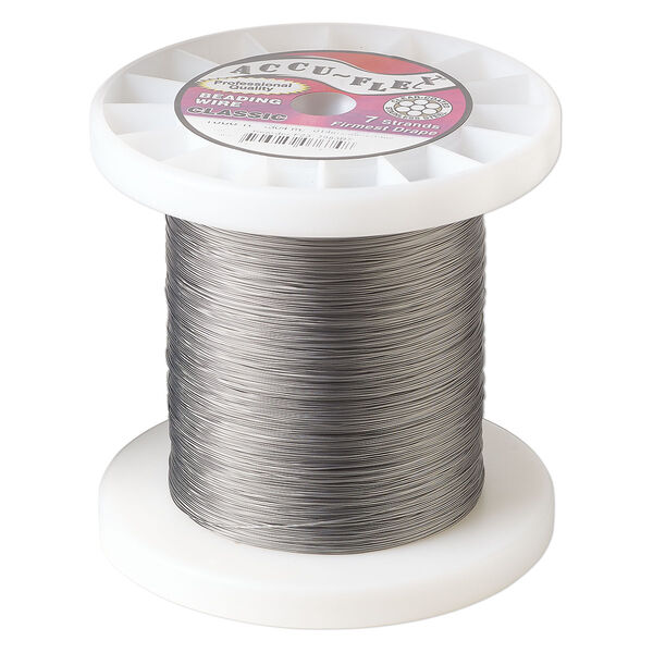 Beading wire, Accu-flex®, nylon and stainless steel, clear, 7 strand, 0.014-inch diameter. Sold per 1,000 ft spool. image number 0